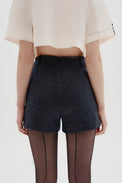 Cashmere-blend mini shorts