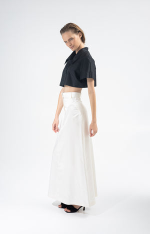 Silk tailored skirt