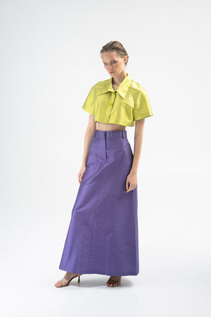 Silk tailored skirt