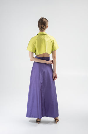 Silk tailored skirt