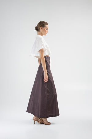 Silk tailored skirt