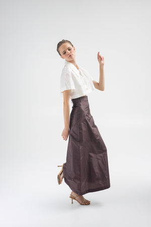 Silk tailored skirt