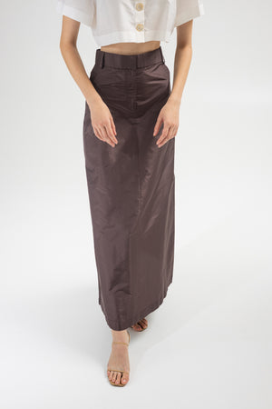 Silk tailored skirt