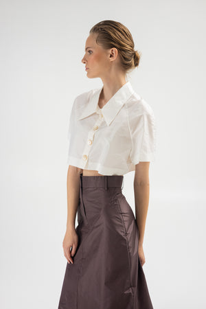 Silk tailored skirt