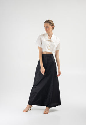 Silk tailored skirt