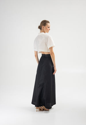 Silk tailored skirt