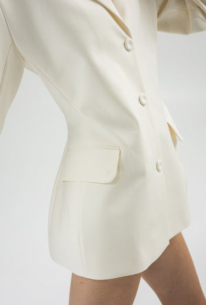 Hourglass single-breasted ivory blazer