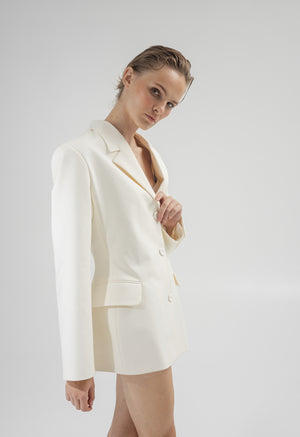 Hourglass single-breasted ivory blazer