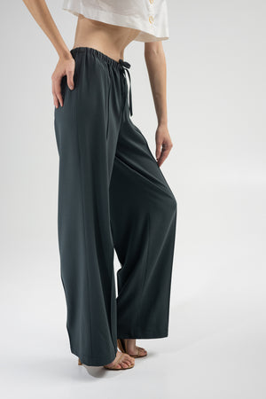 Wool drawstring pants