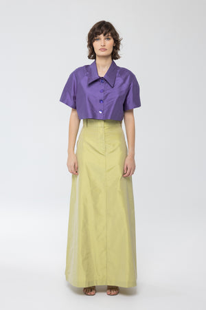 Silk tailored skirt