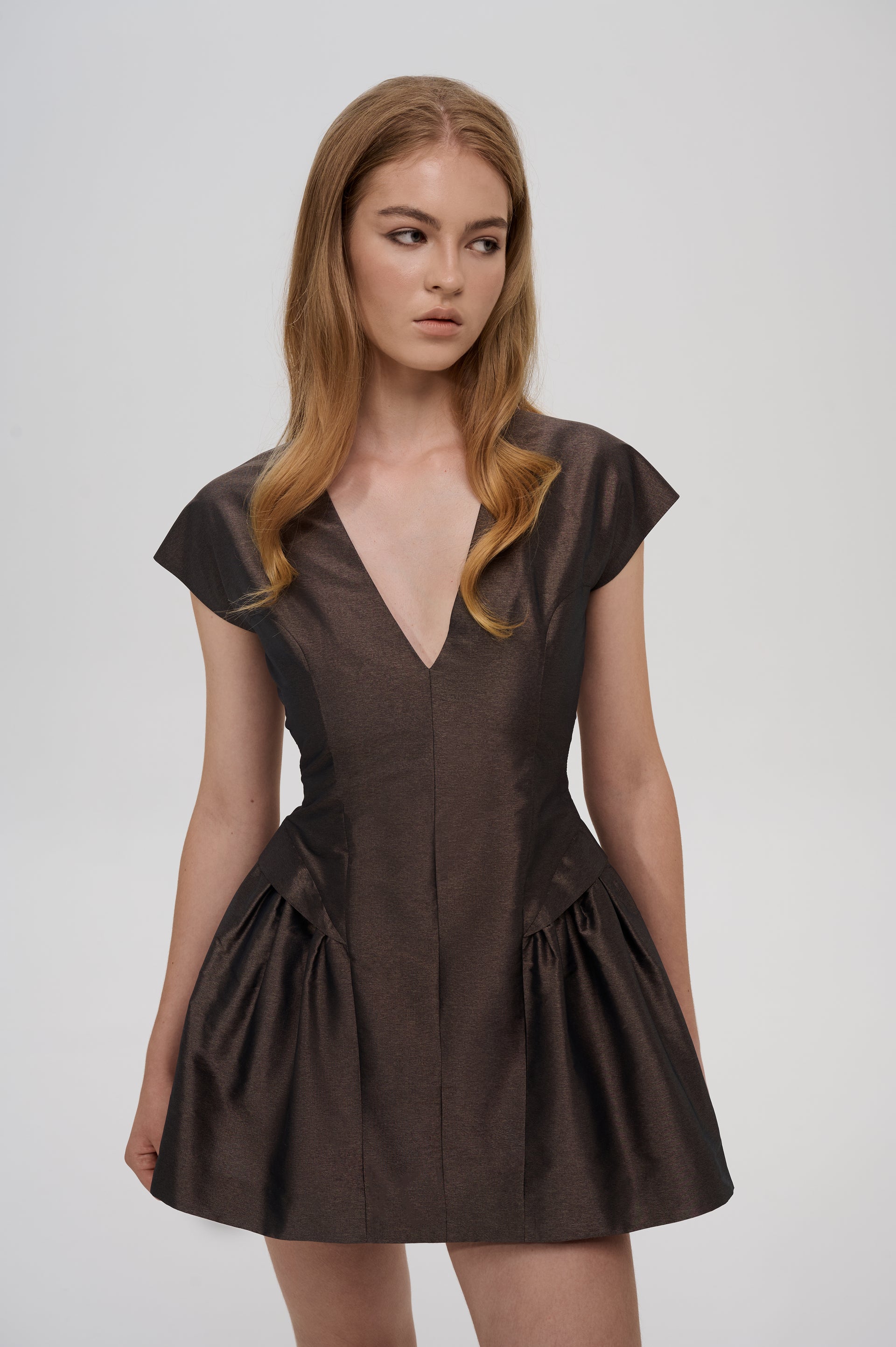 V-neck mini dress